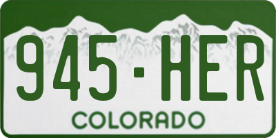 CO license plate 945HER