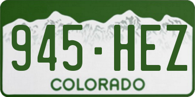CO license plate 945HEZ