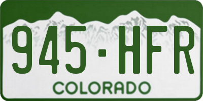 CO license plate 945HFR