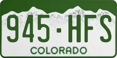 CO license plate 945HFS