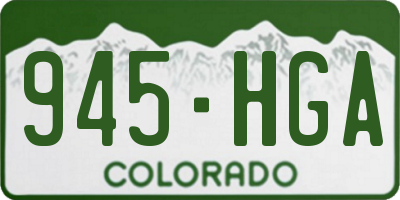 CO license plate 945HGA