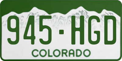 CO license plate 945HGD