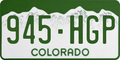 CO license plate 945HGP