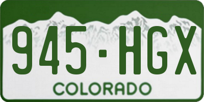 CO license plate 945HGX