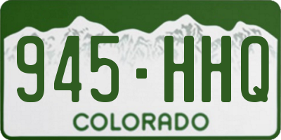 CO license plate 945HHQ