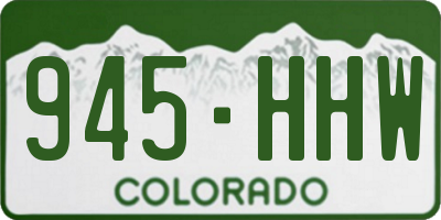 CO license plate 945HHW