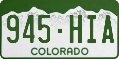 CO license plate 945HIA
