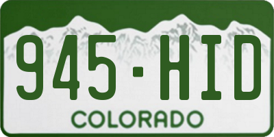 CO license plate 945HID