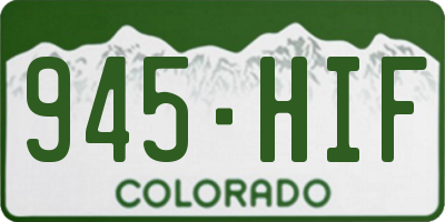 CO license plate 945HIF