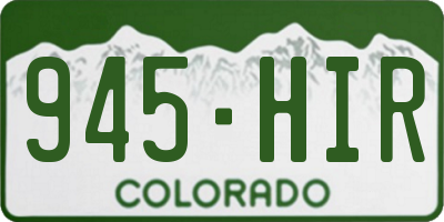 CO license plate 945HIR