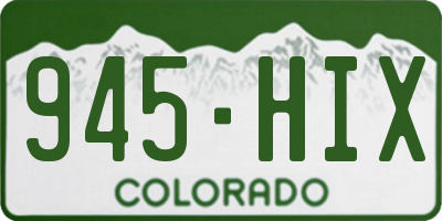 CO license plate 945HIX