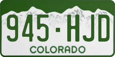 CO license plate 945HJD