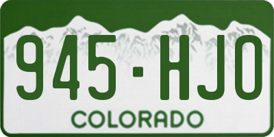 CO license plate 945HJO