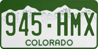CO license plate 945HMX