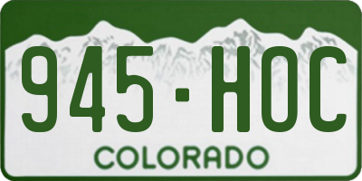 CO license plate 945HOC