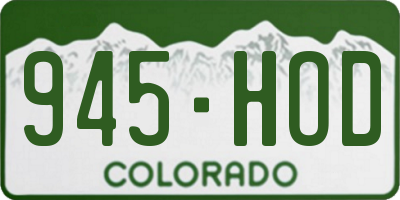 CO license plate 945HOD