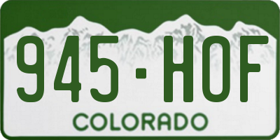 CO license plate 945HOF