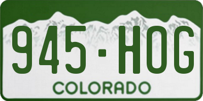 CO license plate 945HOG