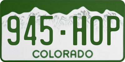CO license plate 945HOP