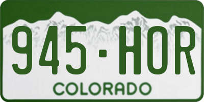 CO license plate 945HOR