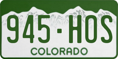 CO license plate 945HOS