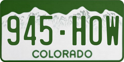 CO license plate 945HOW
