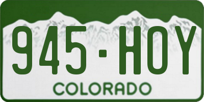 CO license plate 945HOY