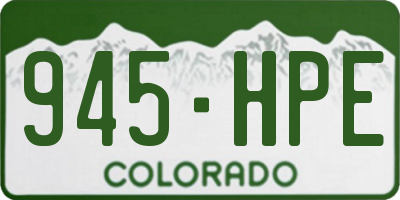 CO license plate 945HPE