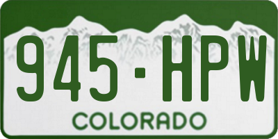 CO license plate 945HPW