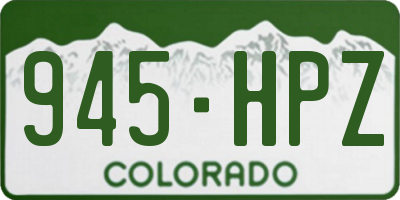 CO license plate 945HPZ