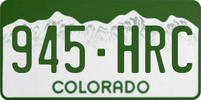 CO license plate 945HRC