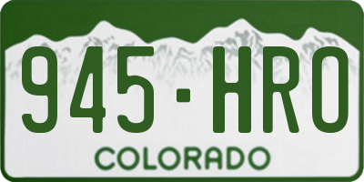 CO license plate 945HRO