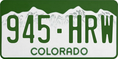 CO license plate 945HRW