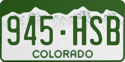 CO license plate 945HSB