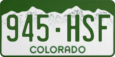 CO license plate 945HSF