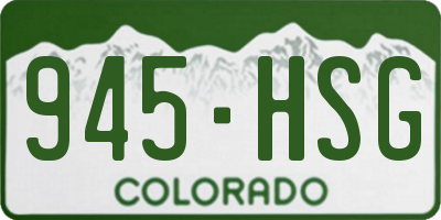 CO license plate 945HSG