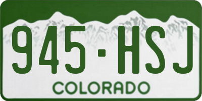 CO license plate 945HSJ