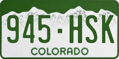 CO license plate 945HSK