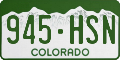 CO license plate 945HSN