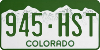 CO license plate 945HST