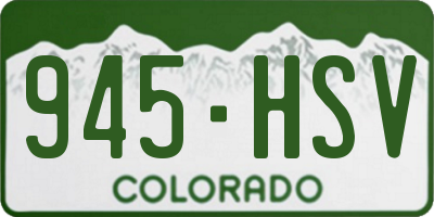 CO license plate 945HSV