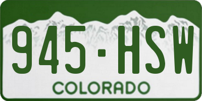 CO license plate 945HSW