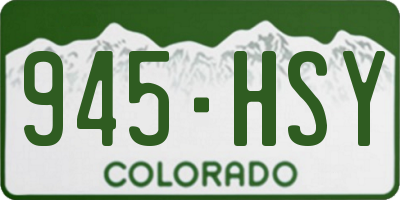 CO license plate 945HSY