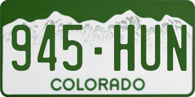 CO license plate 945HUN