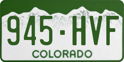 CO license plate 945HVF