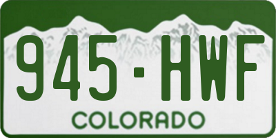 CO license plate 945HWF