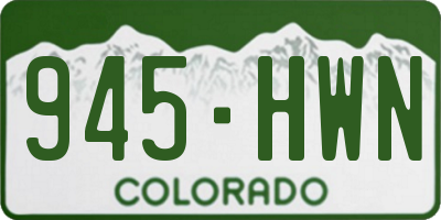 CO license plate 945HWN