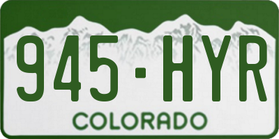 CO license plate 945HYR