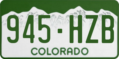 CO license plate 945HZB