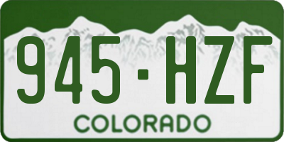 CO license plate 945HZF